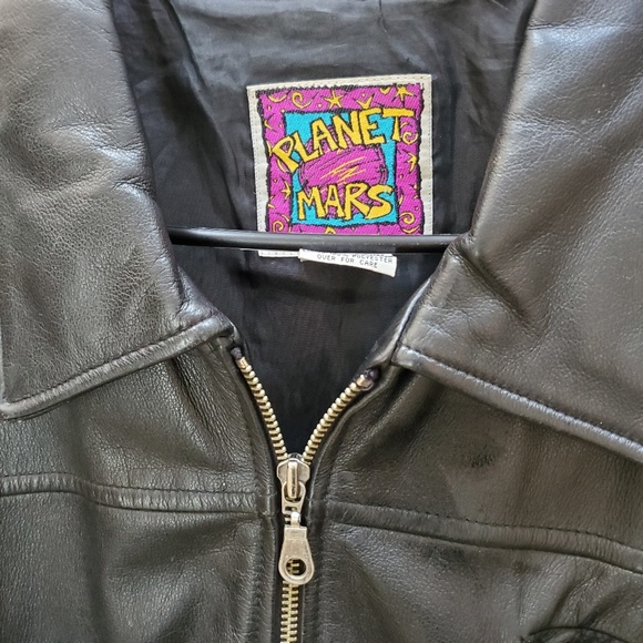 Vintage M & M Planet Mars 1999 Blk Leather Jacket - Picture 4 of 6